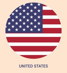 Flag Of United States, United States flag vector  illustration  National flag of United States,  United States  flag. United States America in circle