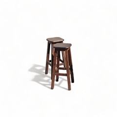 Pair of wooden bench stools-