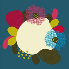 Floral trendy creative universal pattern. Hand drawn Scandinavian design. Poster, card, banner, invitation, cover, brochure. Vector illustration.