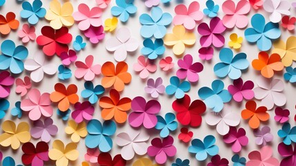 Fototapeta na wymiar Floral hearts Valentine's Day art background wallpaper with vibrant colors for adding a touch of love to your gift package.