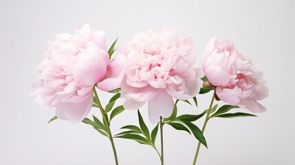 Greeting card with blank space and beautiful peony flowers.