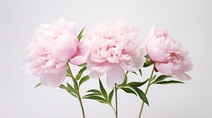 Obraz premium Greeting card with blank space and beautiful peony flowers.