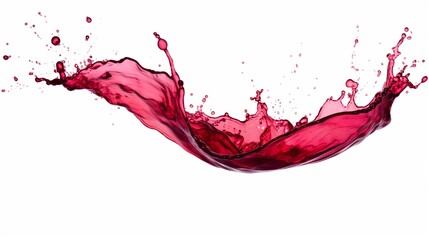 Red wine splashes isolated on white background.