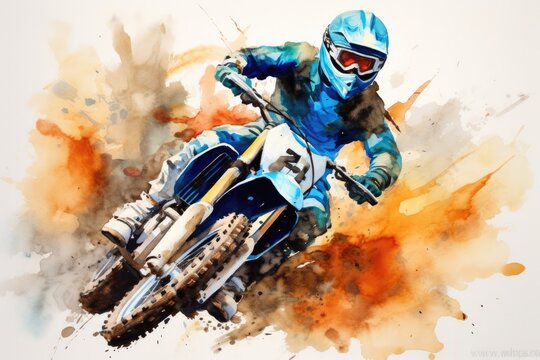 Motorcross extreme sport illustrations