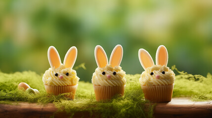 Obraz premium easter cupcakes background