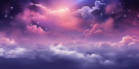 Abstract starlight and pink and purple clouds stardust, blink, background, presentation, star, concept, magazine, powerpoint, website, marketing