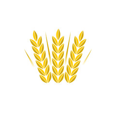 Simple wheat ears icons and wheat logo design icon isolated on transparent background