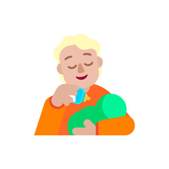 Person Feeding Baby: Medium-Light Skin Tone