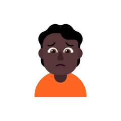 Person Frowning: Dark Skin Tone