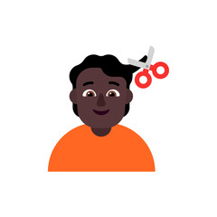 Person Getting Haircut: Dark Skin Tone