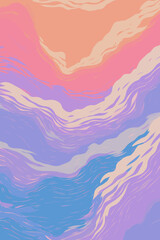 Horizon Abstract Poster Design - Pastel Colors Landscape