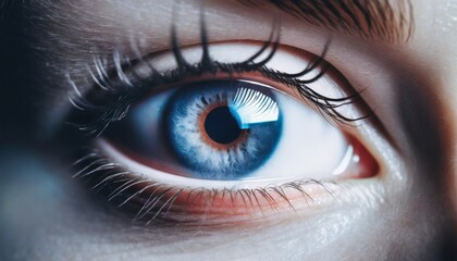 Futuristic scifi technology eye close-up reflection