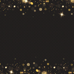 Gold glitter decoration isolated on a black background