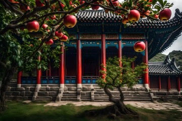 chinese lanterns in the temple