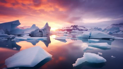 Foto op Plexiglas Splendeur Glaciale : Paysage hivernal entre glaciers et montagnes majestueuses © Another vision