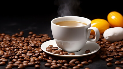 Obraz premium cup of coffee HD 8K wallpaper Stock Photographic Image 
