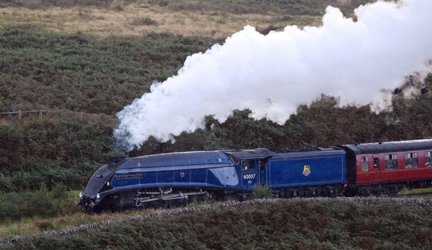 North Yorkshire Moors Railway. Goathland, Yorkshire, Uk, October 2023. Sir nigel Gresley A4 steam locomotive.