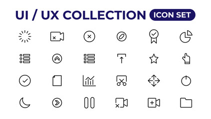 Ui ux icon set, user interface iconset collection.