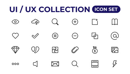 Ui ux icon set, user interface iconset collection.