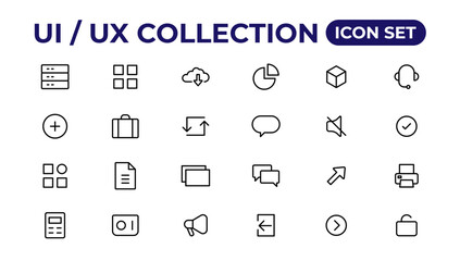 Ui ux icon set, user interface iconset collection.