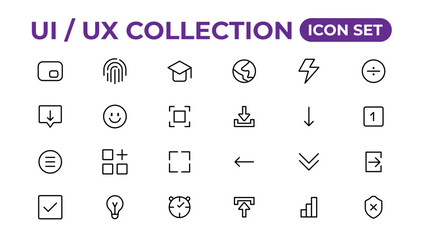 Ui ux icon set, user interface iconset collection.