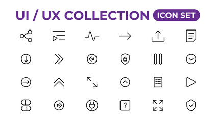 Ui ux icon set, user interface iconset collection.