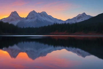 Glasbilder Berge lake in the mountains