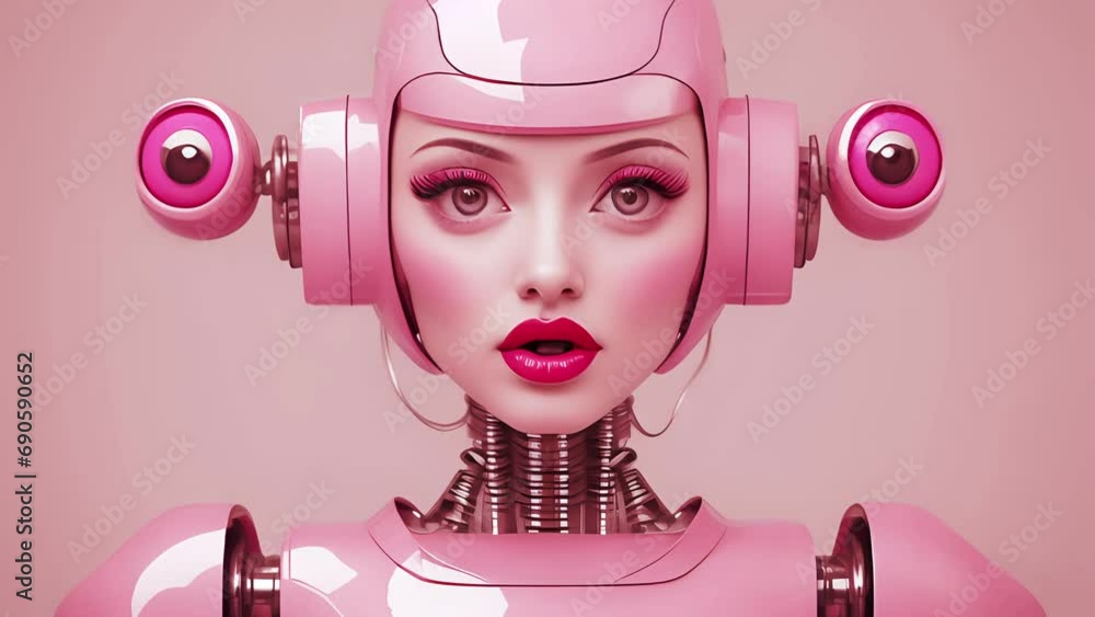 Poster female robots created with the help of generative a.i