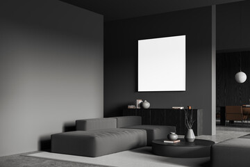 Gray living room corner with couch and sofa