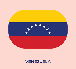 Flag Of Venezuela, Venezuela flag vector  illustration, National flag of Venezuela, Venezuela flag. Venezuela flag in button style.