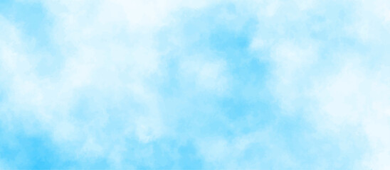 Panorama of blue sky and White cloud nature background .blue sky background with tiny clouds .Soft blue sky fuse with sunset light to look like heaven peaceful.><