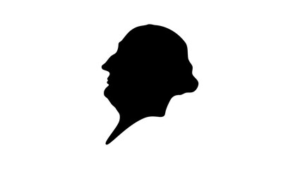 Joseph-Louis Lagrange, black isolated silhouette