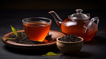Da Hong Pao Oolong tea with copy space, high quality, product photography - obrazy, fototapety, plakaty