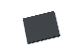 Microchip isolated on white background. Electronic components. 3d render