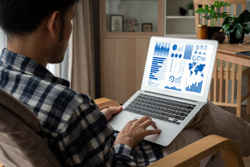 Fototapeta na wymiar Business data dashboard provide modish business intelligence analytic for marketing strategy planning