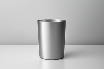 stainless steel glasses on a table. Generative Ai