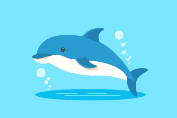 Crédence de cuisine en verre imprimé Baleine dolphin jumping out of water