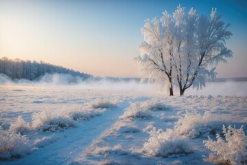 Obraz na płótnie Canvas Winter landscape, nature 