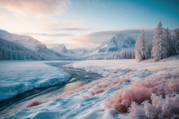 Winter landscape, nature 