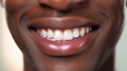Man with beautiful white teeth and a smile, close up