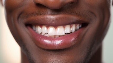 Fototapeta premium Man with beautiful white teeth and a smile, close up