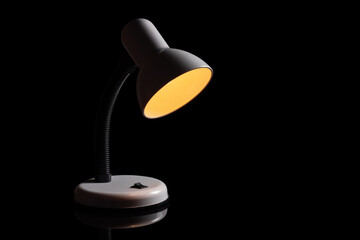 Lamp night light in a dark background. Vintage effect style picture