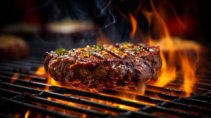 meat on the grill HD 8K wallpaper Stock Photographic Image 