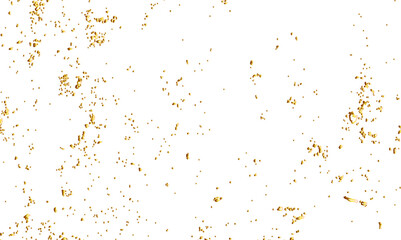 Abstract golden confetti falling down bokeh glitter and zigzag ribbon on transparent background. Design for holyday and celebration background.