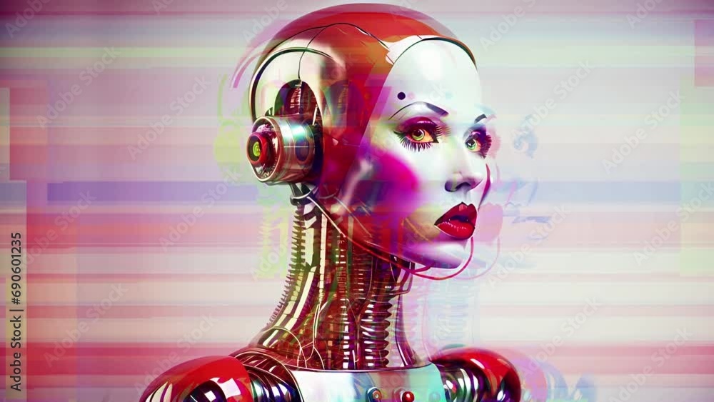 Poster female robots created with the help of generative a.i