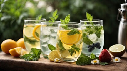 Fototapeta premium Herbal Teas in the glass 