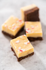 Homemade candy cane fudge