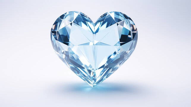 A 3d heart icon, 3d icon, crystal glass material on white background --ar 16:9 --v 5.2 Job ID: 6bc067a2-1e9f-48bb-b401-159ab4634554