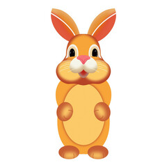 cute Easter bunny hand-drawn on a white background