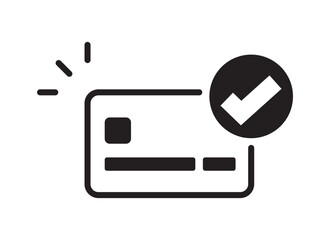 Credit card checkmark vector icon